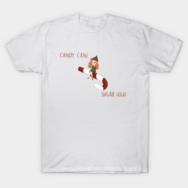 Candy Cane Holiday Inspired Design T-Shirt by Hallmarkies Podcast Store